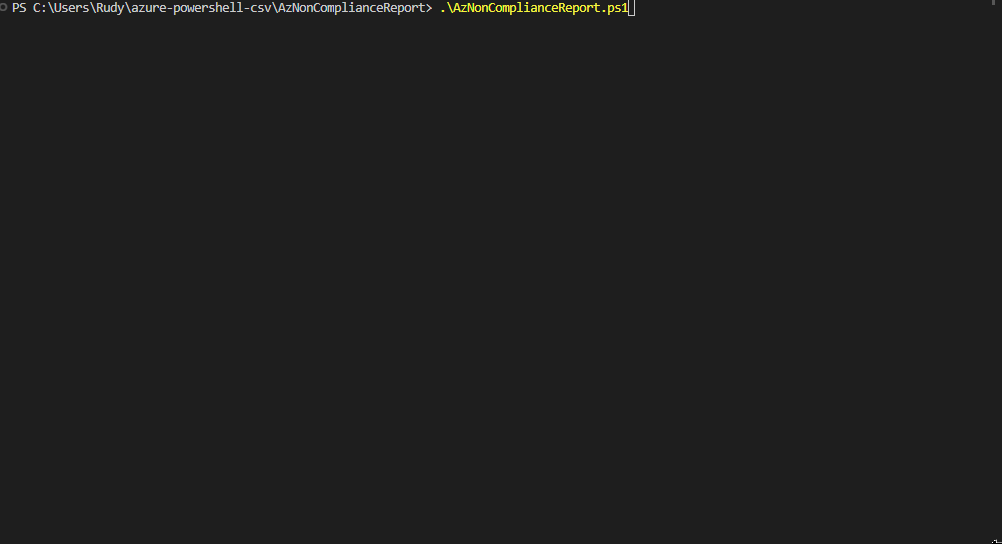gif of AzNonCompliance running